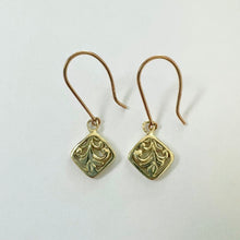 Load image into Gallery viewer, Quilt Old English Dangle Earrings in 14K Gold [small or medium]
