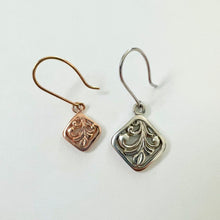 Load image into Gallery viewer, Quilt Old English Dangle Earrings in 14K Gold [small or medium]
