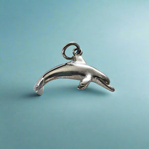 Large Hawaiian Dolphin Pendant in 14K White Gold