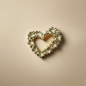 Small Slanted Heart Pendant w/ or w/o Diamonds in 14K Yellow or White Gold