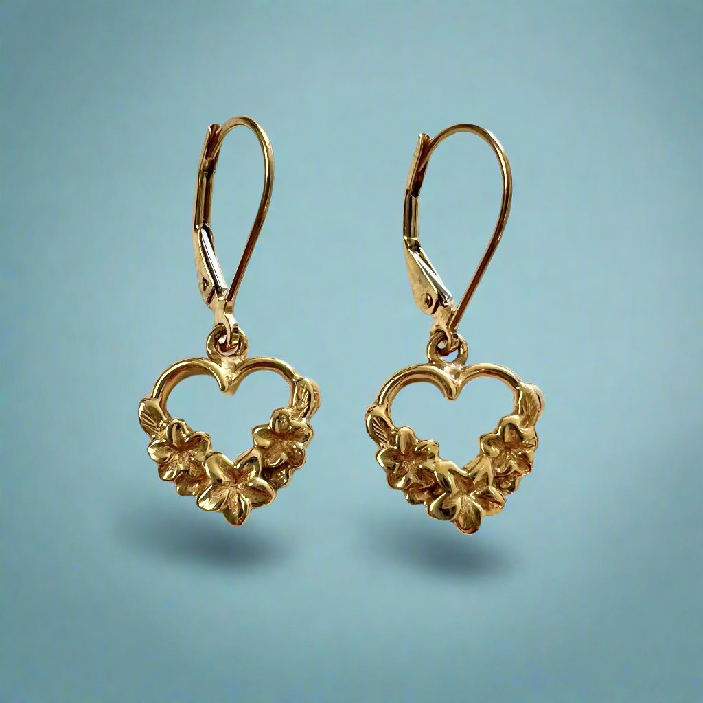 Plumeria Heart Earrings