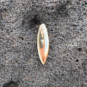 Back of gold Surfboard Pendant 