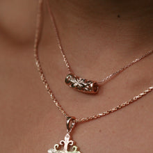 Load image into Gallery viewer, Small Plumeria Lei Filigree Pendant in 14K Yellow Gold
