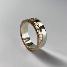 Load image into Gallery viewer, Alu Like 6mm Ring with  Diamond in 14K Gold
