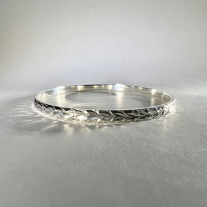 Engraved Hawaiian Sterling Silver Bracelet 