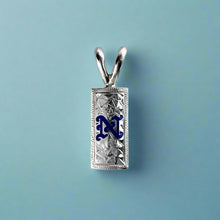 Load image into Gallery viewer, 6mm x 1/2&quot; Hawaiian Enamel Initial Pendants in 14K White Gold
