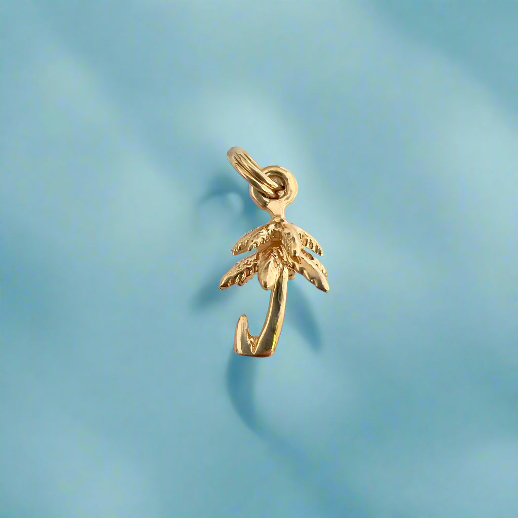 Palm Tree Charm in 14K Yellow Gold