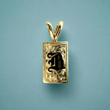 Load image into Gallery viewer, 8mm x 1/2&quot; Hawaiian Enamel Initial Pendant in 14K Yellow Gold 
