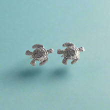 Load image into Gallery viewer, Platinum Baby Turtle Earrings with Post
