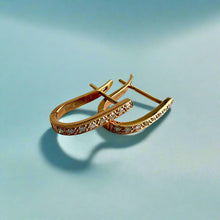 Load image into Gallery viewer, Oval Diamond Hoop Earrings in 18K Yellow Gold
