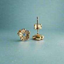 Load image into Gallery viewer, Small Hibiscus Diamond Earrings
