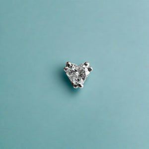 Stud Earrings with Heart Shaped Diamonds in 14K White Gold