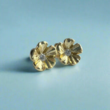 Load image into Gallery viewer, Hawaiian Hibiscus Pierced Earrings with Diamonds
