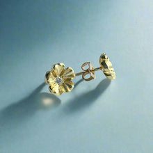 Load image into Gallery viewer, Medium Hibiscus Pierced Earrings with Diamonds
