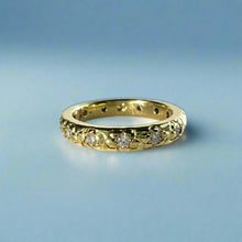 Load image into Gallery viewer, Plumeria All Around with Diamonds 3mm Ring in 14K Green Gold
