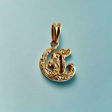 Load image into Gallery viewer, Scrolled Hawaiian  Initial G Pendant in 14K Yellow Gold
