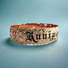 Load image into Gallery viewer, Pukalani 18mm Filigree &quot;Kuuipo&quot; Hawaiian Bangle Bracelet in 14K Pink Gold
