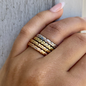 Hawaiian heirloom 3mm gold rings
