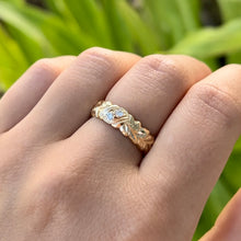 Load image into Gallery viewer, Nihoniho 6mm Ring with Shiny Maile and Single Row Of Diamonds
