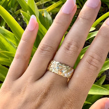 Load image into Gallery viewer, Hawaiian 10mm Scalloped Hibiscus Ring with Diamonds
