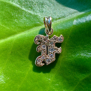 Diamond Initial F Pendant 