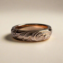 Load image into Gallery viewer, Old English All Around 4mm Barrel Ring in 14K Gold
