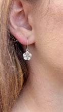 Load image into Gallery viewer, Hibiscus Dangle Earrings in 14K White Gold

