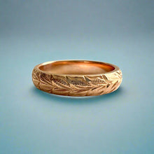 Load image into Gallery viewer, Makana 4mm Hawaiian Ring with Maile All Around in 14K Pink Gold
