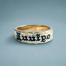 Load image into Gallery viewer, Maile &amp; Hibiscus 6mm &quot;Kuuipo&quot; Flat Ring in 14K Yellow Gold in size 9 5/8
