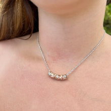 Load image into Gallery viewer, Two-Tone Plumeria Lei Filigree Pendant with Diamonds in 14K Gold
