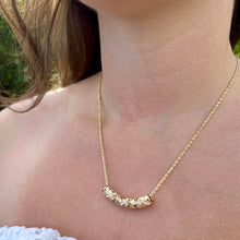Load image into Gallery viewer, Three Plumeria Lei Filigree Pendant with Diamonds in 14K Yellow Gold
