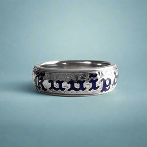 Plumeria w/ leaves 6mm "Kuuipo" Ring in 14K White Gold in size 7 3/8