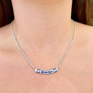Model wearing Flowers with Diamonds Hawaiian "Kuuipo" Necklace in 14K White Gold