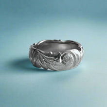 Load image into Gallery viewer, Scalloped Old English All Around 6mm Ring in 14K White Gold
