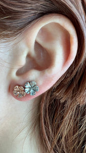 Girl wearing Hawaiian Hibiscus Earrings 