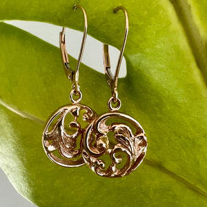 Round Hawaiian Earrings with filigree design