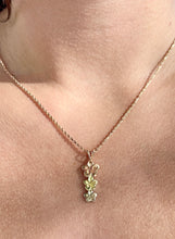 Load image into Gallery viewer, Multicolour Three Plumeria Vertical Pendant in 14K Gold
