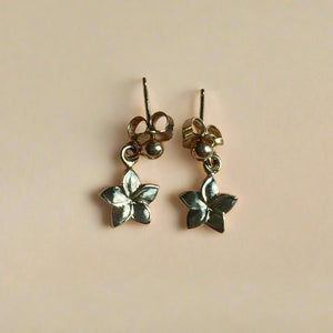 Flat Plumeria Dangle Earrings