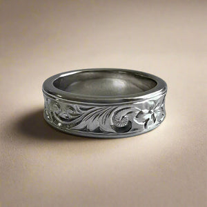 Hawaiian Old English Concave 6mm Ring