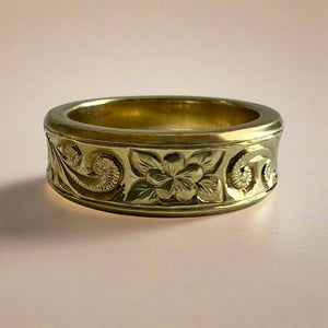 Hawaiian Old English Concave 6mm Ring