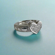 Load image into Gallery viewer, Valentine Diamond Hearts All Around Ring in 14K White Gold
