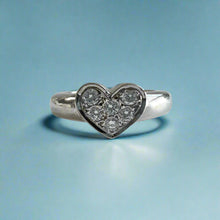 Load image into Gallery viewer, Valentine Diamond Heart Ring in 14K White Gold
