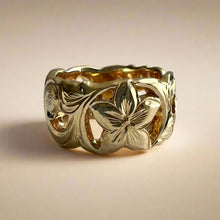 Load image into Gallery viewer, Pukalani Filigree 12mm Ring in 14K Yellow Gold
