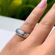 Load image into Gallery viewer, Shiny Old English 6mm Ring in 14K White Gold in size 6
