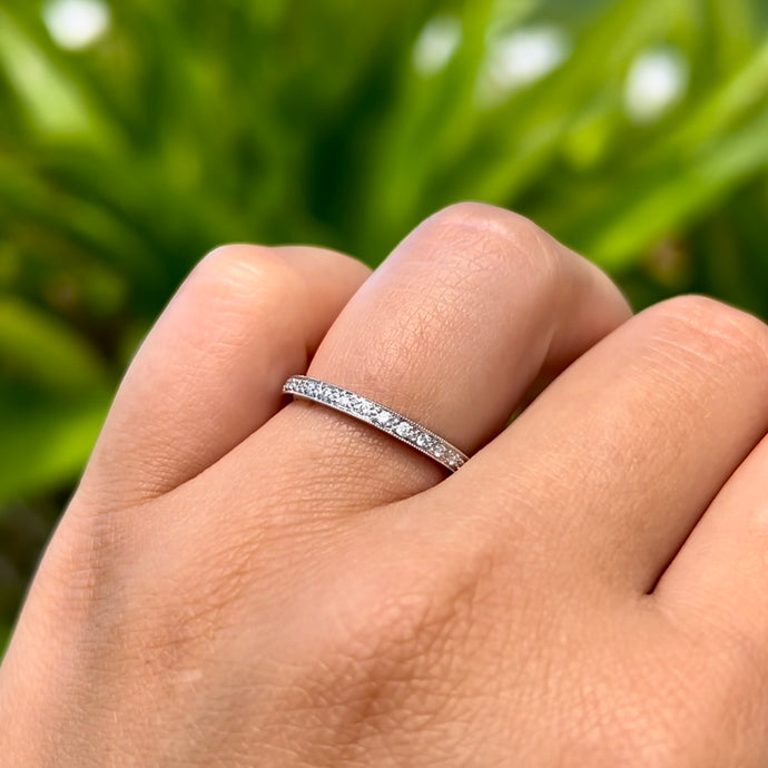 Model wearing Diamond Ring Guard Ring