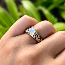 Load image into Gallery viewer, Ali&#39;i 6mm Solitaire Ring with Cubic Zirconia in 14K Yellow Gold in size 8
