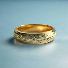 Load image into Gallery viewer, Two-Tone Maile 6mm Ring in 14K Yellow &amp; White Gold
