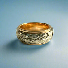Load image into Gallery viewer, Two-Tone Maile 8mm Ring in 14K Yellow &amp; White Gold
