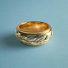 Load image into Gallery viewer, Two-Tone Maile 8mm Ring in 14K Yellow &amp; White Gold
