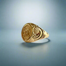 Load image into Gallery viewer, Small Signet with Raised Initial &quot;K&quot; in 14K Yellow Gold
